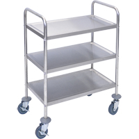 Shelf Cart, 3 Tiers, 16" W x 35" H x 26" D, 200 lbs. Capacity M & M Nord Ouest Inc