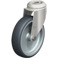 Stainless Steel Thermoplastic Elastomer Caster, Swivel, 5" (127 mm) Dia., 265 lbs. (120 kg.) Capacity M & M Nord Ouest Inc