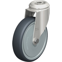 Stainless Steel Thermoplastic Elastomer Caster, Swivel, 5" (127 mm) Dia., 265 lbs. (120 kg.) Capacity M & M Nord Ouest Inc