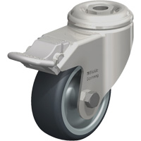 Stainless Steel Thermoplastic Elastomer Caster, Swivel with Brake, 3-1/8" (79.5 mm) Dia., 220 lbs. (100 kg.) Capacity M & M Nord Ouest Inc