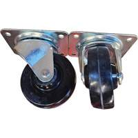 Plate Caster, Swivel, 4" (101.6 mm), Rubber, 225 lbs. (102 kg.) M & M Nord Ouest Inc