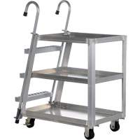 Chariot de pr&eacute;l&egrave;vement de stock, Aluminium, 21-7/8" la x 40" p, 3 tablettes, Capacit&eacute; 660 lb M & M Nord Ouest Inc