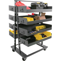 Chariot &agrave; cadre en A robuste &agrave; deux c&ocirc;t&eacute;s avec 8 grands plateaux &agrave; rebords, 38" x 30" x 63", Capacit&eacute; 2500 lb M & M Nord Ouest Inc