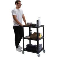 Chariot utilitaire avec tablette plate, 3 tiers, 18-1/8" x 37-3/8" x 27-3/4", Capacit&eacute; 330 lb M & M Nord Ouest Inc