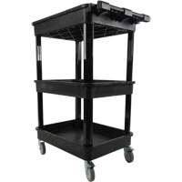 Chariot utilitaire avec tablette &agrave; bordure profonde, 3 tiers, 19" x 39-1/2" x 28-1/4", Capacit&eacute; 330 lb M & M Nord Ouest Inc