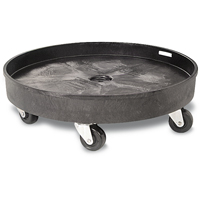 Waste Container Dolly, Polyethylene, Black M & M Nord Ouest Inc