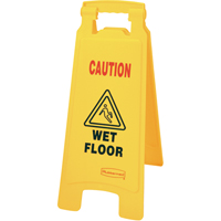 Panneaux d'avertissement de plancher mouillé, Anglais avec pictogramme NC528 | M & M Nord Ouest Inc