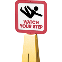 "Watch Your Step" Traffic Cone Message Label, Adhesive, English with Pictogram M & M Nord Ouest Inc
