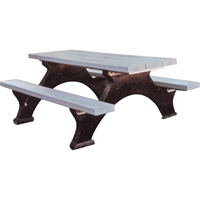 Tables de pique-nique en plastique recycl&eacute;, 8' lo x 62-1/4" la, Gris M & M Nord Ouest Inc