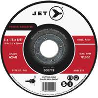 Meule &agrave; tronçonner Power Abrasive, 4-1/2" x 1/8", Arbre de 7/8", Type 27, 13 300 Tr/min M & M Nord Ouest Inc