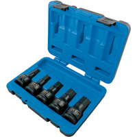 Metric Impact Bit Socket Set, Hex, 3/4" Drive, 5 Pcs M & M Nord Ouest Inc