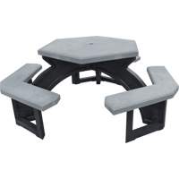Tables de pique-nique hexagonales en plastique recycl&eacute;, 78" lo x 78" la, Gris M & M Nord Ouest Inc