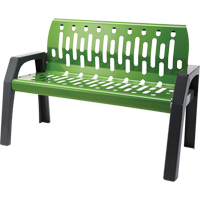 Stream Benches, Steel, 48" L x 48" W x 34" H, Green NJ197 | M & M Nord Ouest Inc