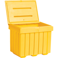 Economy Salt Sand Storage Container, 32" x 23" x 27-1/2", 10 cu. Ft., Yellow NJ451 | M & M Nord Ouest Inc