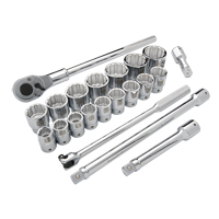 Jeu de douilles SAE, 21 Mcx, Prise de 3/4" M & M Nord Ouest Inc