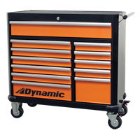 Roller Tool Cabinet, 12 Drawers, 42" W x 18" D x 41" H, Black/Orange M & M Nord Ouest Inc