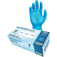 Gants d'examen EDT, Petit, Nitech, 5 mils, Sans poudre, Bleu, Classe 2 M & M Nord Ouest Inc