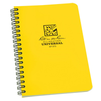 Carnet de notes de poche &agrave; spirale lat&eacute;rale, Couverture souple, Jaune, 64 Pages, 4-5/8" , 7"  M & M Nord Ouest Inc