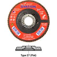 Ovation Flap Disc, 5" x 5/8"-11, Type 27, 36 Grit, Zirconium M & M Nord Ouest Inc
