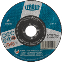 Basic 2 In 1 Cut-Off Wheel, 4-1/2" x 1/16", 7/8" Arbor, Type 1, Aluminum Oxide, 13300 RPM M & M Nord Ouest Inc