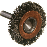 Circular Crimped Wire End Brushes, 1-1/2", 0.014" Fill, 1/4" Shank QM452 | M & M Nord Ouest Inc