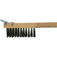 Brosse de nettoyage avec racloir, Acier inoxydable, 3 x 10 rangs de fils, Longueur 20" M & M Nord Ouest Inc