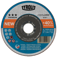 Cerabond Cutting Disc, 5" x 0.045", 7/8" Arbor, Type 1, Ceramic, 12250 RPM M & M Nord Ouest Inc