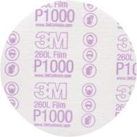 Hookit Finishing Film Disc, 6" Dia., P1000 Grit, Aluminum Oxide, Film M & M Nord Ouest Inc