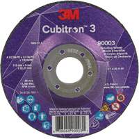 Cubitron 3 Depressed Centre Grinding Wheel, 4-1/2" x 1/4", 7/8" Arbor, Ceramic, Type T27 M & M Nord Ouest Inc