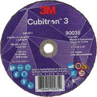 Cubitron 3 Cut-Off Wheel, 4" x 1/8", 3/8" Arbor, Type T1, Ceramic, 21000 RPM M & M Nord Ouest Inc