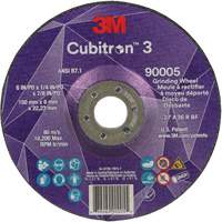 Cubitron 3 Depressed Centre Grinding Wheel, 6" x 1/4", 7/8" Arbor, Ceramic, Type T27 M & M Nord Ouest Inc