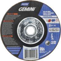 Gemini INOX/SS Right Angle Cut-Off Wheel, 4-1/2" x 3/32", 5/8"-11 Arbor, Type 27/42, Aluminum Oxide, 13580 RPM M & M Nord Ouest Inc