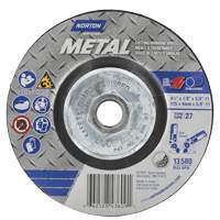 Metal Grinding & Cutting Wheel, 4-1/2" x 1/8", 5/8"-11 Arbor, Type 27, Aluminum Oxide M & M Nord Ouest Inc