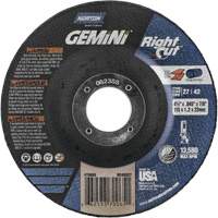 Gemini RightCut Right Angle Cut-Off Wheel, 4-1/2" x 0.045", 7/8" Arbor, Type 27/42, Aluminum Oxide, 13580 RPM M & M Nord Ouest Inc
