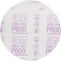 Hookit Finishing Film Abrasive Disc 260L 00971, 6" Dia., P600 Grit, Aluminum Oxide M & M Nord Ouest Inc