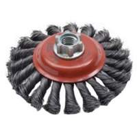 Twist Knot Saucer Cup Brush, 4" Dia., 0.02" Fill, 5/8"-11 Arbor, Steel M & M Nord Ouest Inc