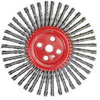 Brosse &agrave; fils nou&eacute;s pour cordons de soudure, Dia. 12", Fils 0,035", Arbre 1", Acier M & M Nord Ouest Inc