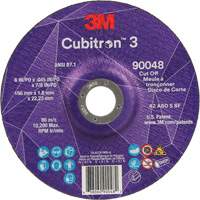Cubitron 60+ Grit 3 Cut-Off Wheel, 6" x 0.045", 7/8" Arbor, Type T27, Ceramic, 10200 RPM M & M Nord Ouest Inc