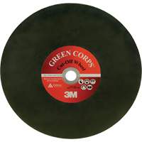Green Corps Cut Off Wheel, 13-9/10" x 0.118", 1" Arbor, Ceramic, 20000 RPM M & M Nord Ouest Inc