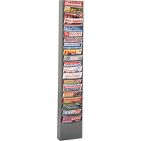 Literature Storage Racks, Stationary, 20 Slots, Steel, 13-1/8" W x 4-1/8" D x 58-1/2" H M & M Nord Ouest Inc