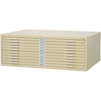 Steel Plan Files, 10 Drawers, 46-3/8" W x 35-3/8" D x 16-1/2" H M & M Nord Ouest Inc