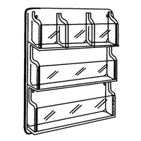 Literature Displays, Wall Mount, 9 Slots, Plastic, 30" W x 2" D x 36-7/8" H M & M Nord Ouest Inc