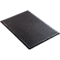 Syst&egrave;me de tapis anti-fatigue emboîtable en caoutchouc conducteur, Caoutchouc, 2' la c, 3' lo, 1/2" &eacute;paisseur, Noir M & M Nord Ouest Inc