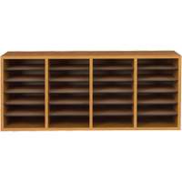 Adjustable Compartment Literature Organizer, Stationary, 24 Slots, Wood, 39-1/4" W x 11-3/4" D x 16-1/4" H OE208 | M & M Nord Ouest Inc