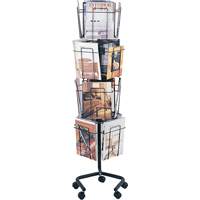 Literature Display Racks - Rotary Floor Displays, Rotating, 16 Slots, Wire Mesh, 15" W x 15" D x 60" H M & M Nord Ouest Inc