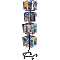 Literature Display Racks - Rotary Floor Displays, Rotating, 32 Slots, Wire Mesh, 15" W x 15" D x 60" H OE807 | M & M Nord Ouest Inc