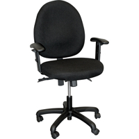 Chaise de dactylo ergonomique avec dossier moyen de série 900, À dessin, Ajustable, 22", Tissu Siège, Noir ON565 | M & M Nord Ouest Inc