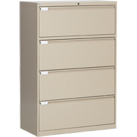 Lateral Filing Cabinet, Steel, 4 Drawers, 36" W x 18" D x 53-3/8" H, Beige M & M Nord Ouest Inc