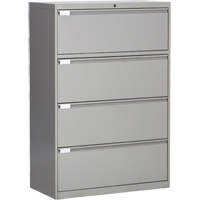 Lateral Filing Cabinet, Steel, 4 Drawers, 36" W x 18" D x 53-3/8" H, Grey M & M Nord Ouest Inc