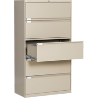 Lateral Filing Cabinet, Steel, 5 Drawers, 36" W x 18" D x 65-1/2" H, Beige M & M Nord Ouest Inc